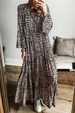 Maxi Jurk met Luipaardprint en Zijde - Maxi Dresses - Jurkjes.co