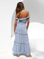 Maxi Jurk met Off-shoulder en Bloemenprint - Maxi Dresses - Jurkjes.co