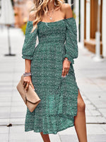 Maxi Jurk met Off-Shoulder en Bloemenprint - Maxi Dresses - Jurkjes.co