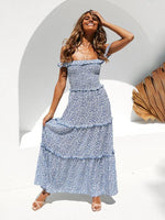 Maxi Jurk met Off-shoulder en Bloemenprint - Maxi Dresses - Jurkjes.co