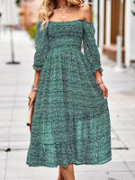 Maxi Jurk met Off-Shoulder en Bloemenprint - Maxi Dresses - Jurkjes.co
