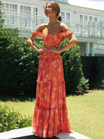Maxi Jurk met Off-shoulder en Bloemenprint - Maxi Dresses - Jurkjes.co