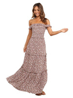 Maxi Jurk met Off-shoulder en Bloemenprint - Maxi Dresses - Jurkjes.co