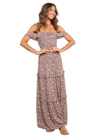 Maxi Jurk met Off-shoulder en Bloemenprint - Maxi Dresses - Jurkjes.co