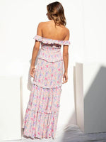 Maxi Jurk met Off-shoulder en Bloemenprint - Maxi Dresses - Jurkjes.co
