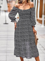 Maxi Jurk met Off-Shoulder en Bloemenprint - Maxi Dresses - Jurkjes.co