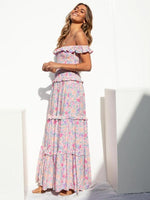 Maxi Jurk met Off-shoulder en Bloemenprint - Maxi Dresses - Jurkjes.co
