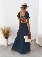Maxi Jurk met Off-shoulder en Gelaagde Rok - Maxi Dresses - Jurkjes.co
