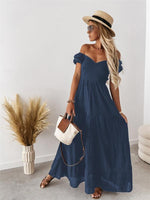 Maxi Jurk met Off-shoulder en Gelaagde Rok - Maxi Dresses - Jurkjes.co