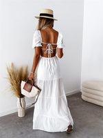 Maxi Jurk met Off-shoulder en Gelaagde Rok - Maxi Dresses - Jurkjes.co