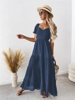 Maxi Jurk met Off-shoulder en Gelaagde Rok - Maxi Dresses - Jurkjes.co