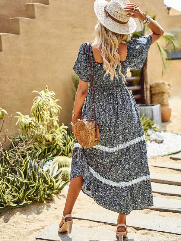 Maxi Jurk met Off-shoulder en Kantdetails - Maxi Dresses - Jurkjes.co