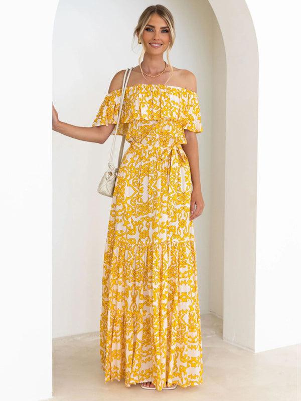Maxi Jurk met Off-Shoulder en Paisley Print - Group1 - Jurkjes.co