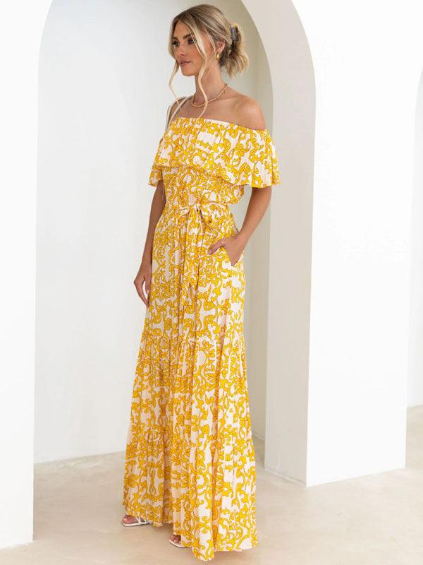 Maxi Jurk met Off-Shoulder en Paisley Print - Group1 - Jurkjes.co