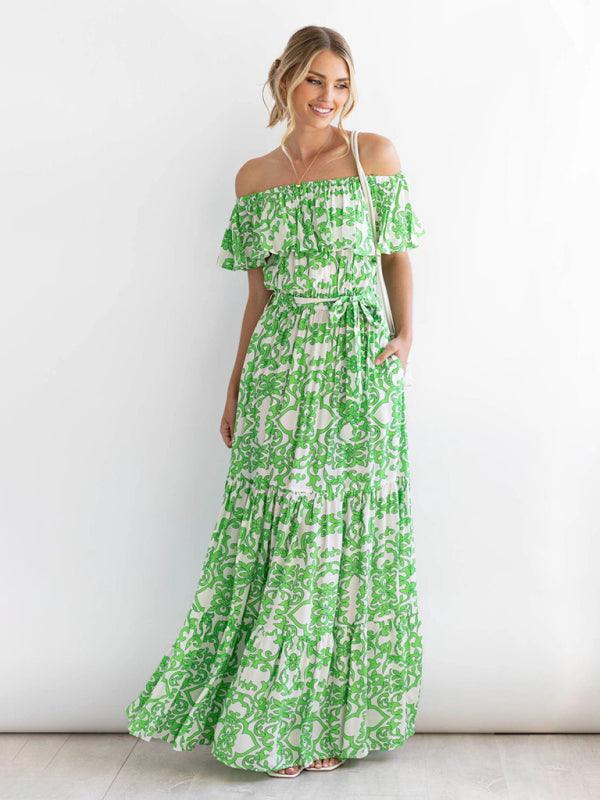 Maxi Jurk met Off-Shoulder en Paisley Print - Group1 - Jurkjes.co