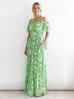 Maxi Jurk met Off-Shoulder en Paisley Print - Group1 - Jurkjes.co