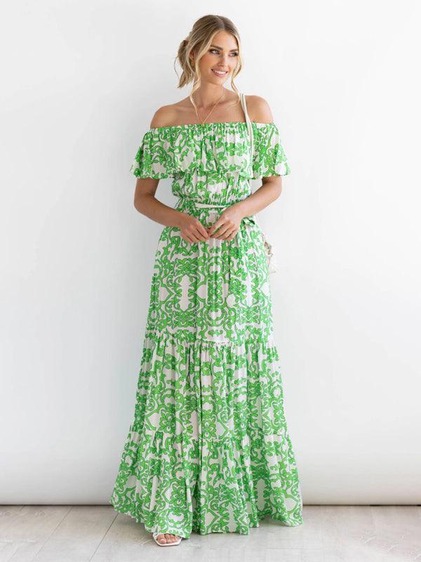Maxi Jurk met Off-Shoulder en Paisley Print - Group1 - Jurkjes.co