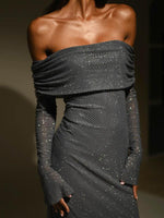 Maxi Jurk met Off-shoulder en Shimmer - Group5 - Jurkjes.co