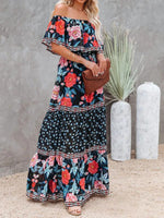 Maxi Jurk met One-Shoulder en Bloemenprint - Maxi Dresses - Jurkjes.co