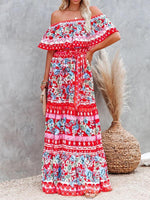 Maxi Jurk met One-Shoulder en Bloemenprint - Maxi Dresses - Jurkjes.co