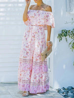 Maxi Jurk met One-Shoulder en Bloemenprint - Maxi Dresses - Jurkjes.co