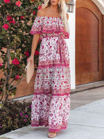 Maxi Jurk met One-Shoulder en Bloemenprint - Maxi Dresses - Jurkjes.co