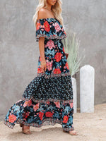 Maxi Jurk met One-Shoulder en Bloemenprint - Maxi Dresses - Jurkjes.co