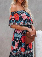 Maxi Jurk met One-Shoulder en Bloemenprint - Maxi Dresses - Jurkjes.co