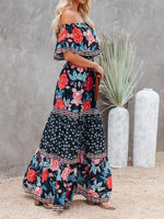 Maxi Jurk met One-Shoulder en Bloemenprint - Maxi Dresses - Jurkjes.co