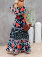 Maxi Jurk met One-Shoulder en Bloemenprint - Maxi Dresses - Jurkjes.co