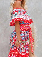 Maxi Jurk met One-Shoulder en Bloemenprint - Maxi Dresses - Jurkjes.co