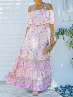 Maxi Jurk met One-Shoulder en Bloemenprint - Maxi Dresses - Jurkjes.co
