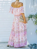 Maxi Jurk met One-Shoulder en Bloemenprint - Maxi Dresses - Jurkjes.co