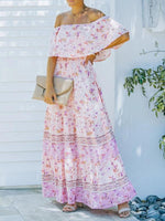 Maxi Jurk met One-Shoulder en Bloemenprint - Maxi Dresses - Jurkjes.co