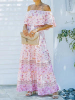 Maxi Jurk met One-Shoulder en Bloemenprint - Maxi Dresses - Jurkjes.co