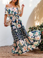 Maxi Jurk met One-Shoulder en Bloemenprint - Maxi Dresses - Jurkjes.co