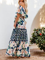 Maxi Jurk met One-Shoulder en Bloemenprint - Maxi Dresses - Jurkjes.co