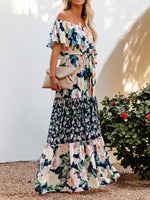 Maxi Jurk met One-Shoulder en Bloemenprint - Maxi Dresses - Jurkjes.co