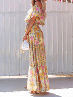 Maxi Jurk met One-Shoulder en Bloemenprint - Maxi Dresses - Jurkjes.co