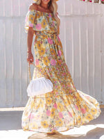 Maxi Jurk met One-Shoulder en Bloemenprint - Maxi Dresses - Jurkjes.co