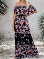 Maxi Jurk met One-Shoulder en Bloemenprint - Maxi Dresses - Jurkjes.co
