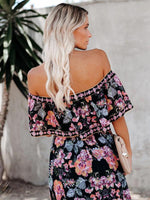 Maxi Jurk met One-Shoulder en Bloemenprint - Maxi Dresses - Jurkjes.co
