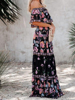 Maxi Jurk met One-Shoulder en Bloemenprint - Maxi Dresses - Jurkjes.co
