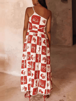 Maxi Jurk met One-Shoulder en Patchwork - Group9 - Jurkjes.co