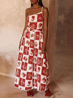 Maxi Jurk met One-Shoulder en Patchwork - Group9 - Jurkjes.co