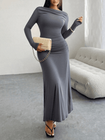 Maxi Jurk met One-Shoulder en Rimpeldetail - Maxi Dresses - Jurkjes.co