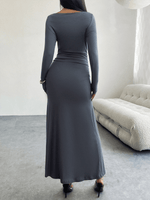 Maxi Jurk met One-Shoulder en Rimpeldetail - Maxi Dresses - Jurkjes.co