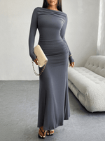 Maxi Jurk met One-Shoulder en Rimpeldetail - Maxi Dresses - Jurkjes.co