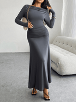 Maxi Jurk met One-Shoulder en Rimpeldetail - Maxi Dresses - Jurkjes.co