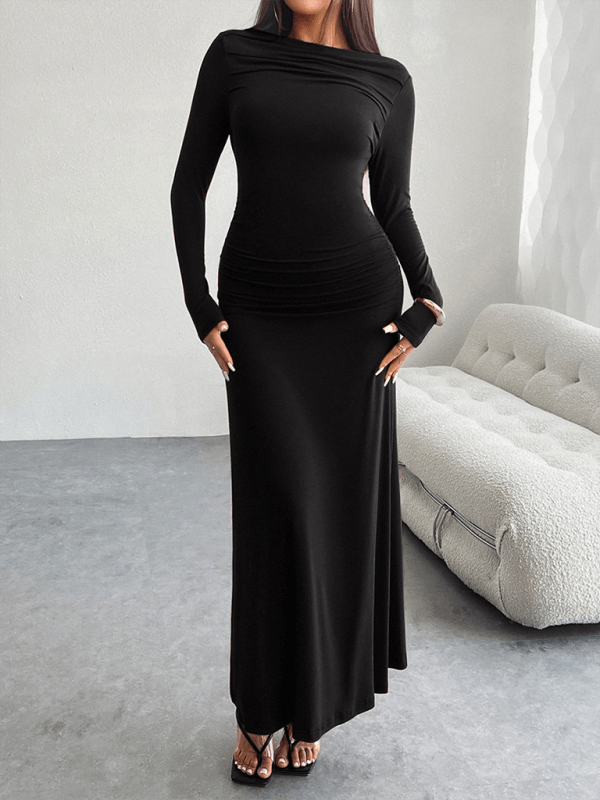 Maxi Jurk met One-Shoulder en Rimpeldetail - Maxi Dresses - Jurkjes.co